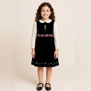 Disney Minnie Mouse Jumper Dress Holiday Velvet L 10 12